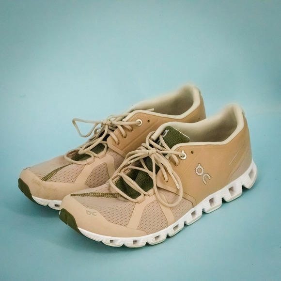 On Cloud Shoes - On Cloud Women's Size 10 Pink Green Cloud 5 Low Lace Up Running Shoes Sneakers